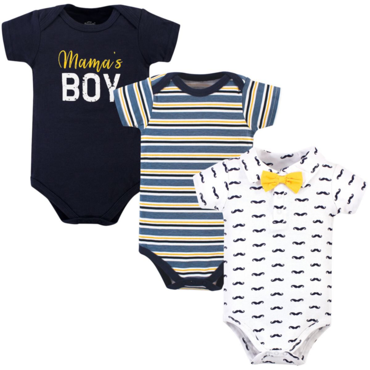 Baby Boy Cotton Bodysuits 3pk Little Treasure