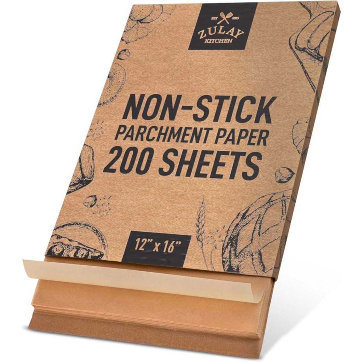 200 Pcs Parchment Paper Sheets - 12x16 Inches Unbleached Non-stick Baking Paper For Oven Zulay