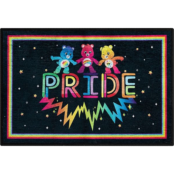 Антимикробный, устойчивый к пятнам напольный коврик Care Bears Pride, без латекса WELL WOVEN