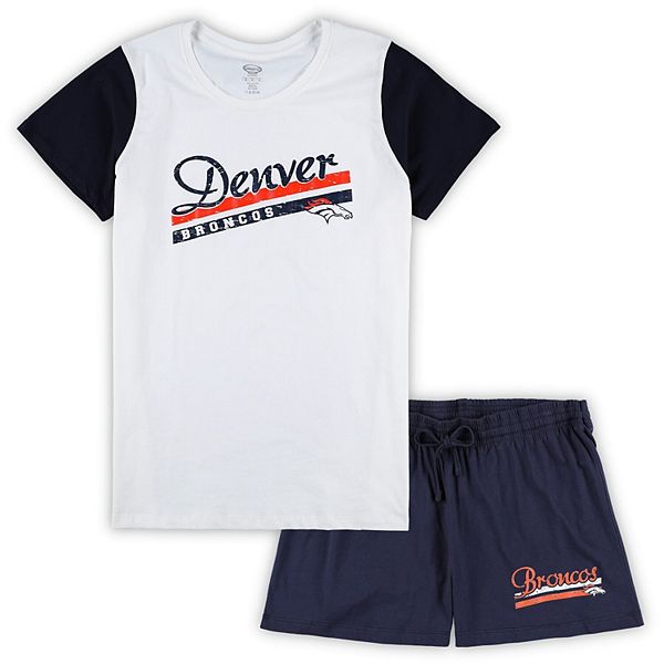 Женская Пижама Concepts Sport Белая/Темно-синяя Denver Broncos Плюс Размер Downfield Unbranded