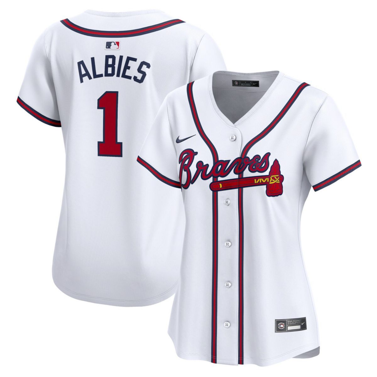 Women's Nike Ozzie Albies White Atlanta Braves Home Limited Player Jersey Nitro USA