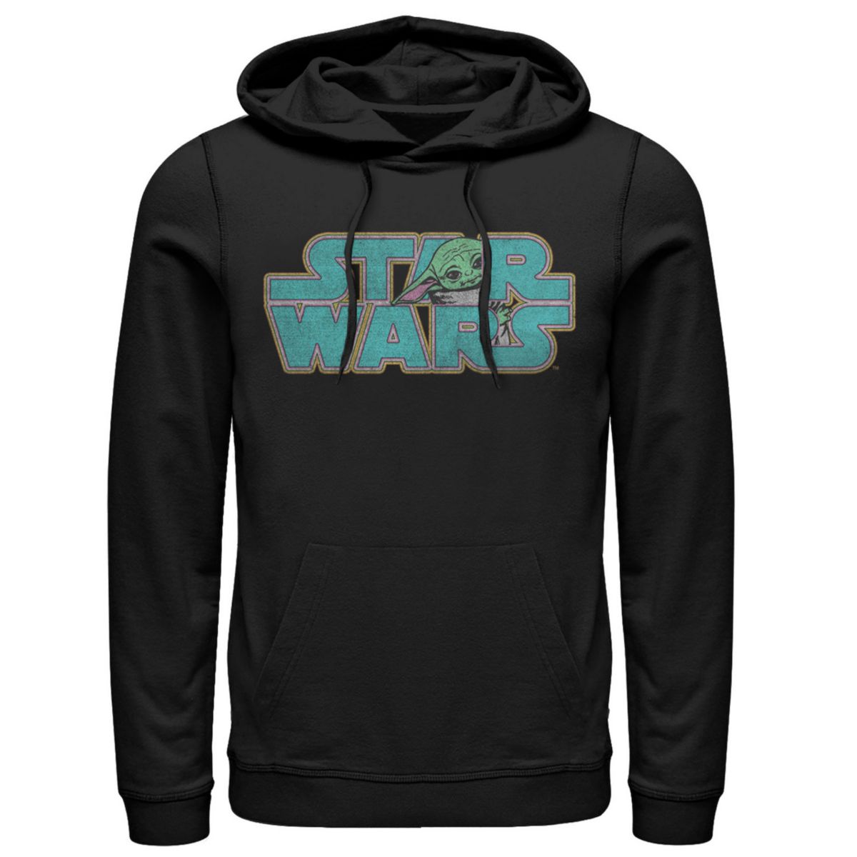 Мужская Футболка Star Wars The Mandalorian Child Hiding Logo Hoodie Star Wars