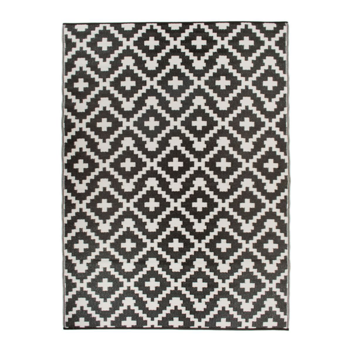 World Rug Gallery Black Trellis Reversible Indoor / Outdoor Area Rug World Rug Gallery