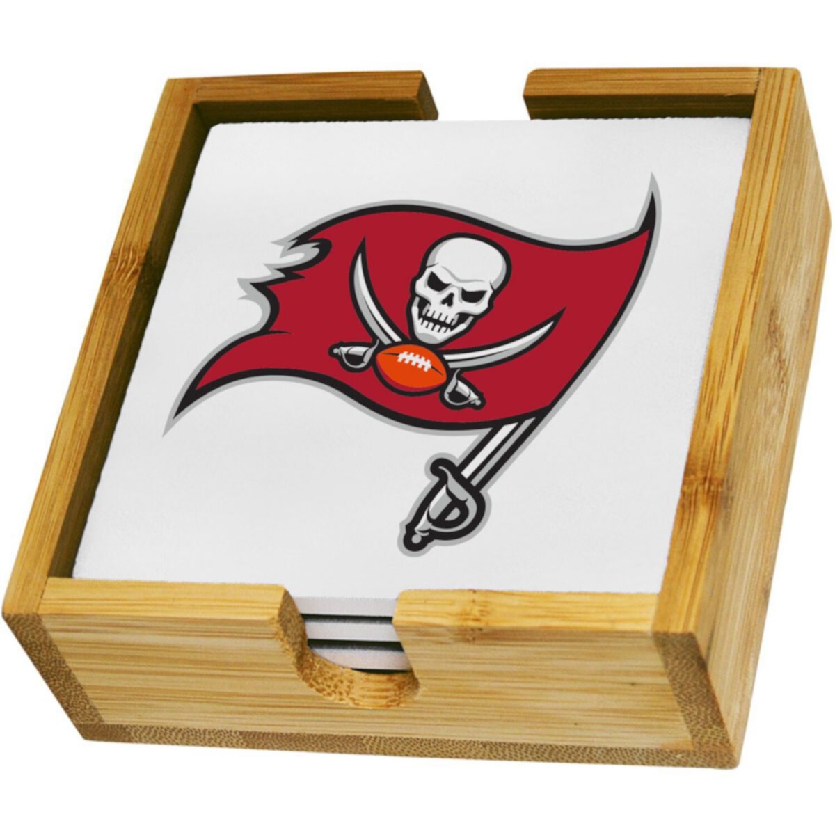 Tampa Bay Buccaneers Team Logo Four-Pack Square Coaster Set The Memory Company