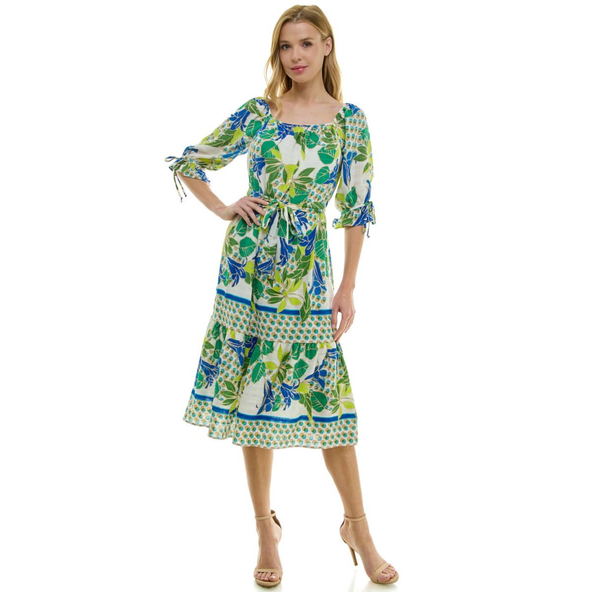 Women's Figueroa & Flower Printed Peasant Dress Figueroa & Flower