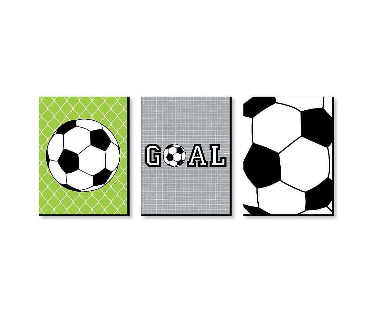Big Dot of Happiness Goaaal - Soccer - Sports Themed Wall Art and Kids Room Decorations - Gift Ideas - 7.5 x 10 inches - Set of 3 Prints Big Dot of Happiness