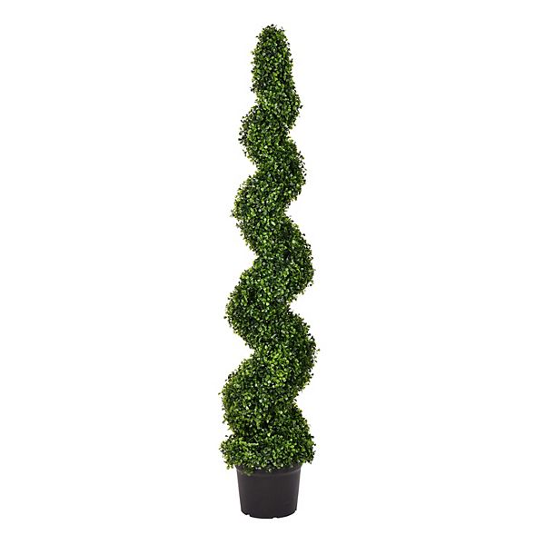 Vickerman 6' Artificial Potted Green Boxwood Spiral Tree Vickerman