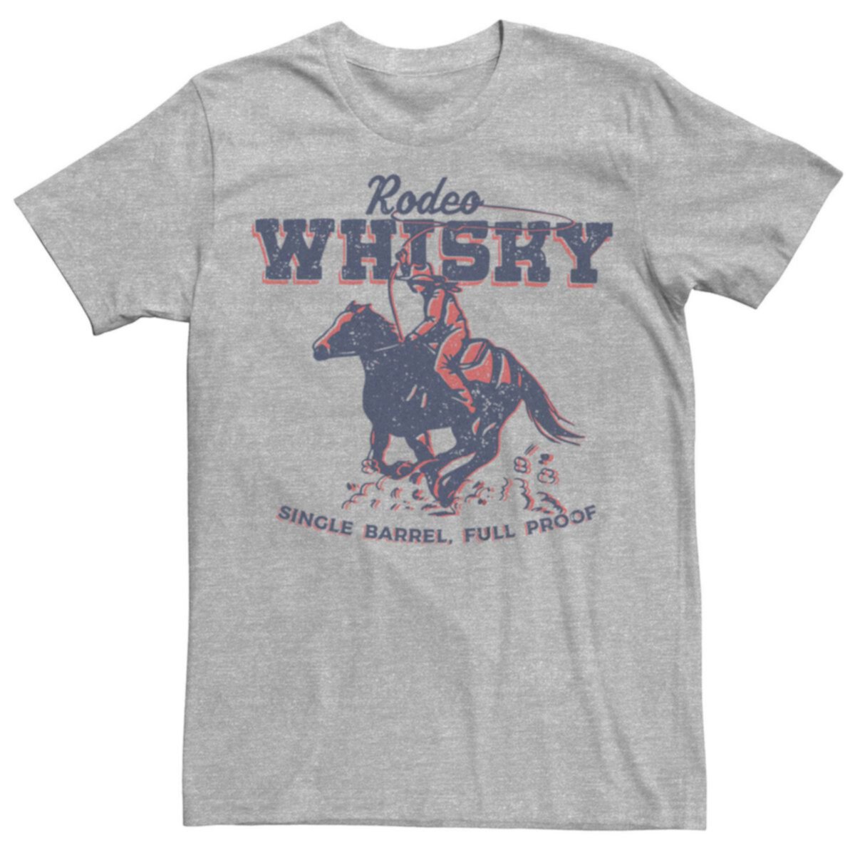 Men's Rodeo Whisky Single Barrel Full Proof Cowboy Graphic Tee Generic