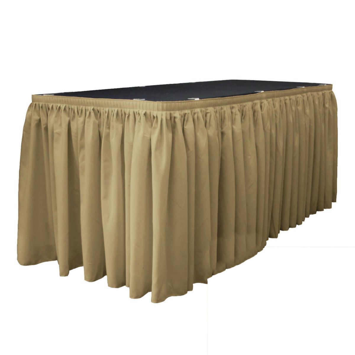 Polyester Poplin Table Skirt 17-foot By 29-inch Long With 10 L-clips Slickblue