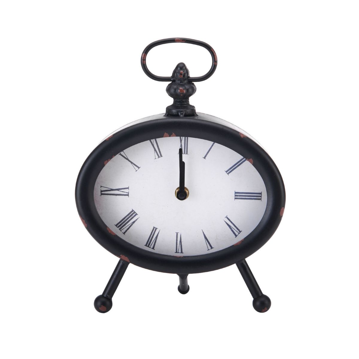 Elements Black Rustic Table Clock Table Decor Elements