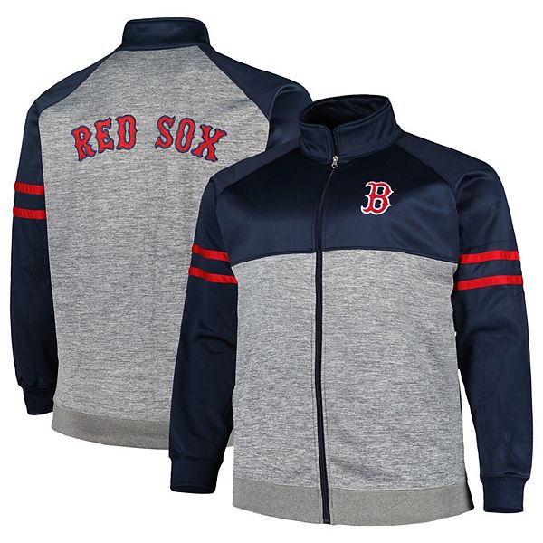 Мужская Повседневная куртка Unbranded Цвет: Темно-синий/Серый Boston Red Sox Big & Tall Raglan с полной молнией Unbranded