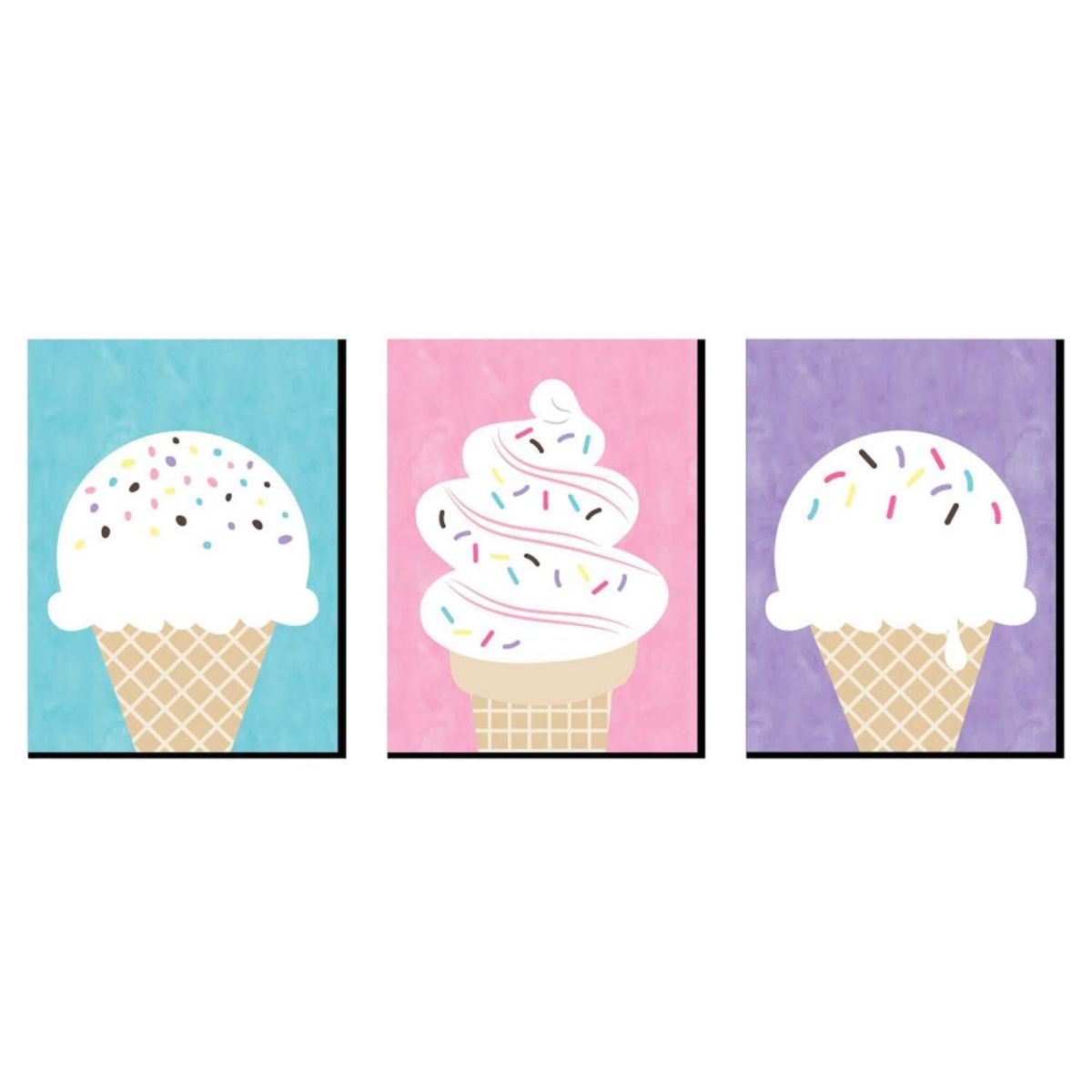 Big Dot of Happiness Scoop Up the Fun - Ice Cream - Sprinkles Kitchen Wall Art, Nursery Decor and Restaurant Decor - 7.5 x 10 inches - Set of 3 Prints Big Dot of Happiness
