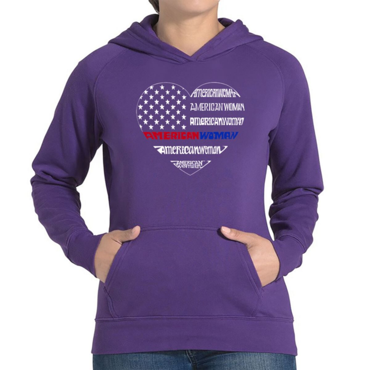 American Woman - Women's Word Art Hooded Sweatshirt LA Pop Art