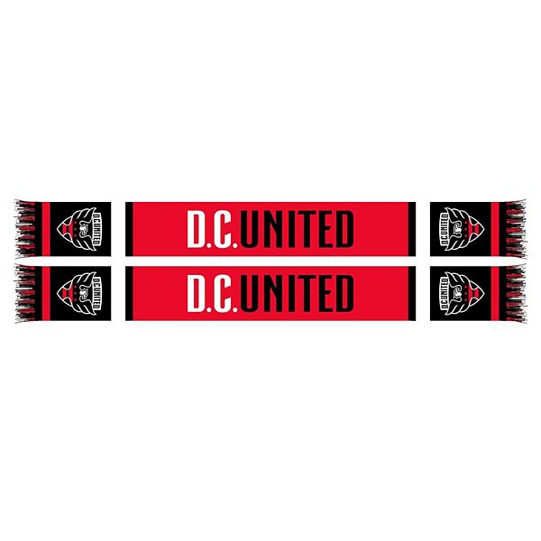 Традиционный двойной вязаный шарф с логотипом и бахромой D.C. United, официальный товар Ruffneck Scarves