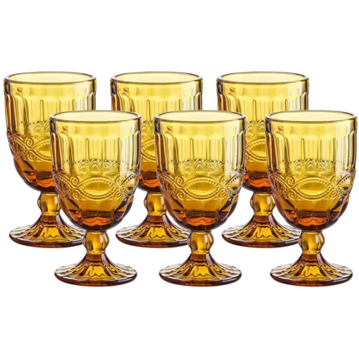 Pressed Pattern Wine Glass Goblet with Stem for Wedding Whole Houseware set of 6 Razor Shopping