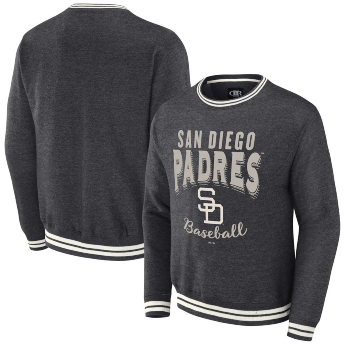 Men's Darius Rucker Collection by Fanatics  Heather Charcoal San Diego Padres Vintage Pullover Sweatshirt Darius Rucker Collection by Fanatics