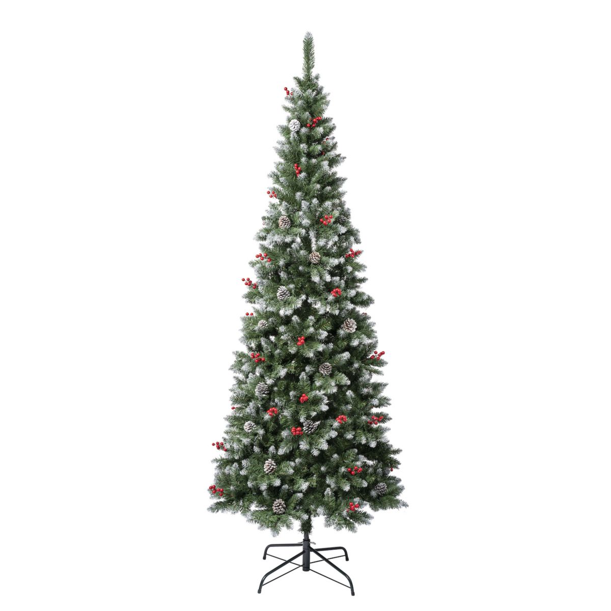 National Tree Company 7 1/2-ft. Cullen Berry & Pine Cone Slim Hinged Artificial Christmas Tree National Tree Company