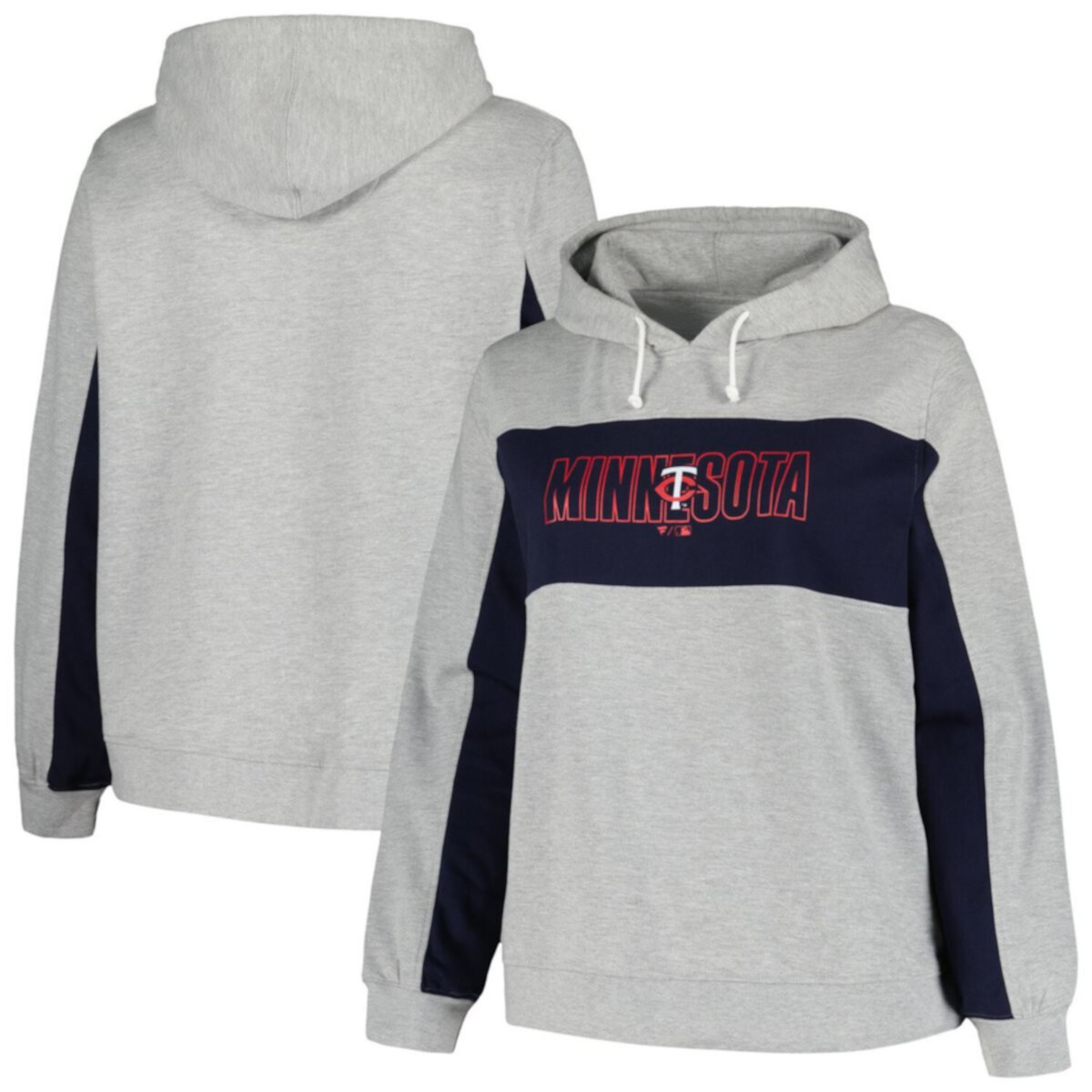 Женская Футболка Profile Heather Gray Minnesota Twins Plus Size Pullover Hoodie Profile