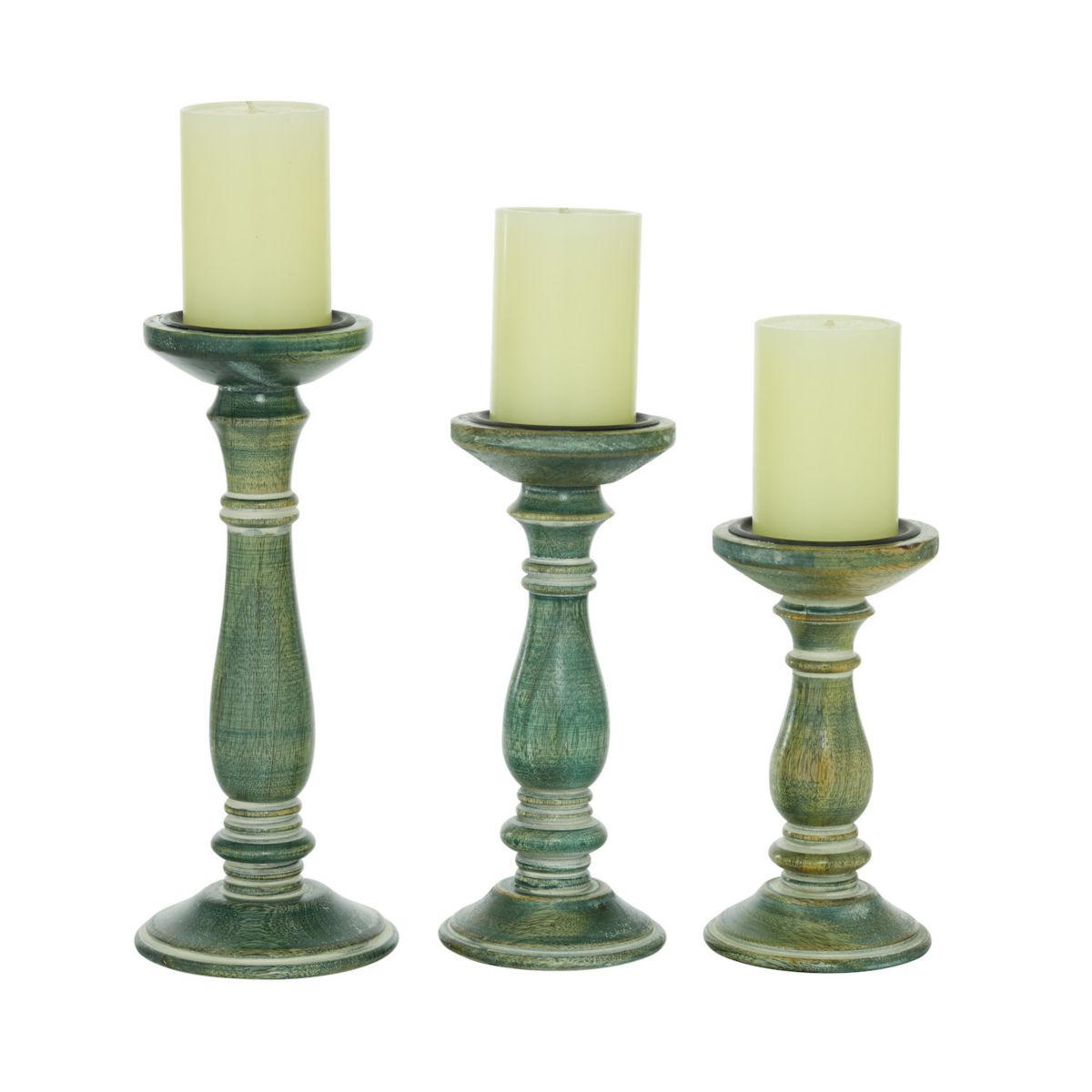 Stella & Eve Wood Pillar Candle Holder 3-Piece Set Stella & Eve