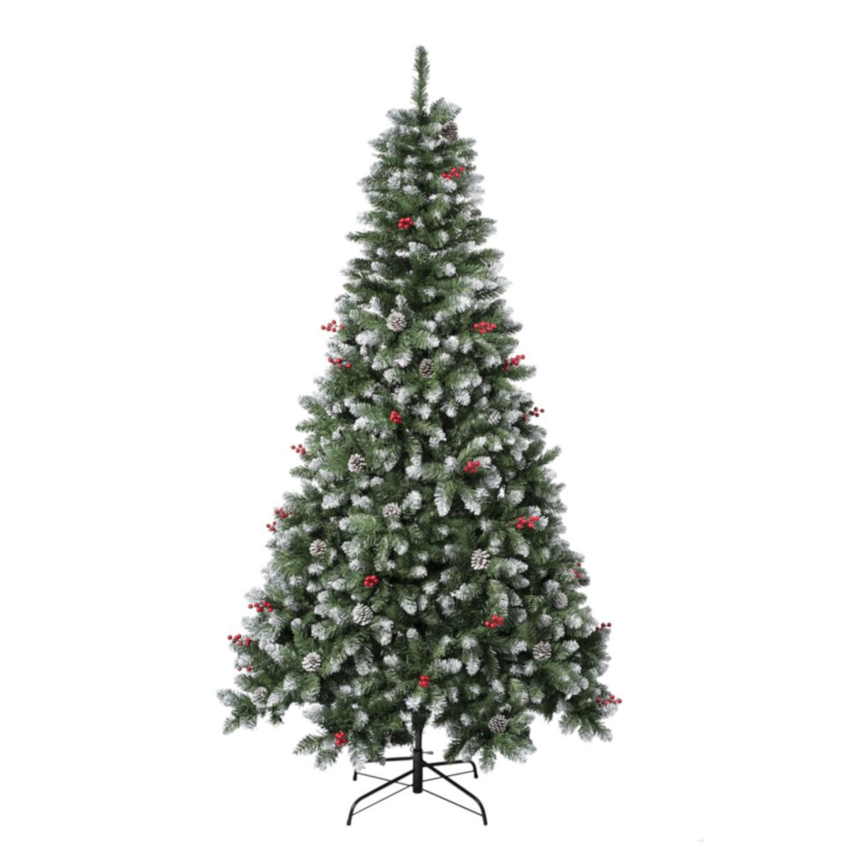 National Tree Company 7 1/2-ft. Flocked Cullen Berry & Pinecones Hinged Artificial Christmas Tree National Tree Company