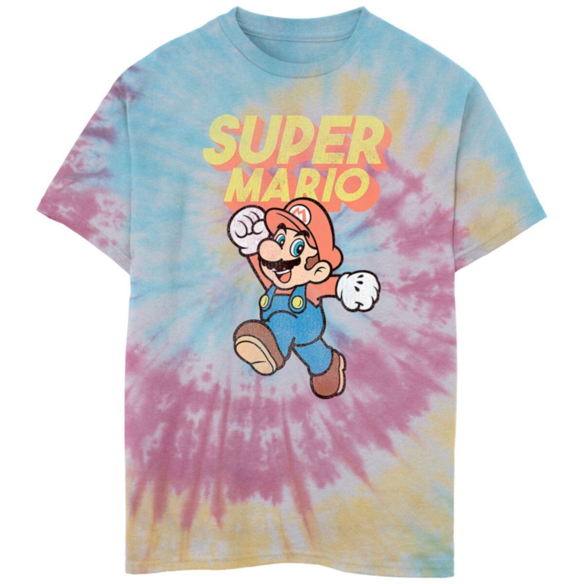 Boys 8-20 Nintendo Super Mario Jump Face Tie Dye Tee Nespresso