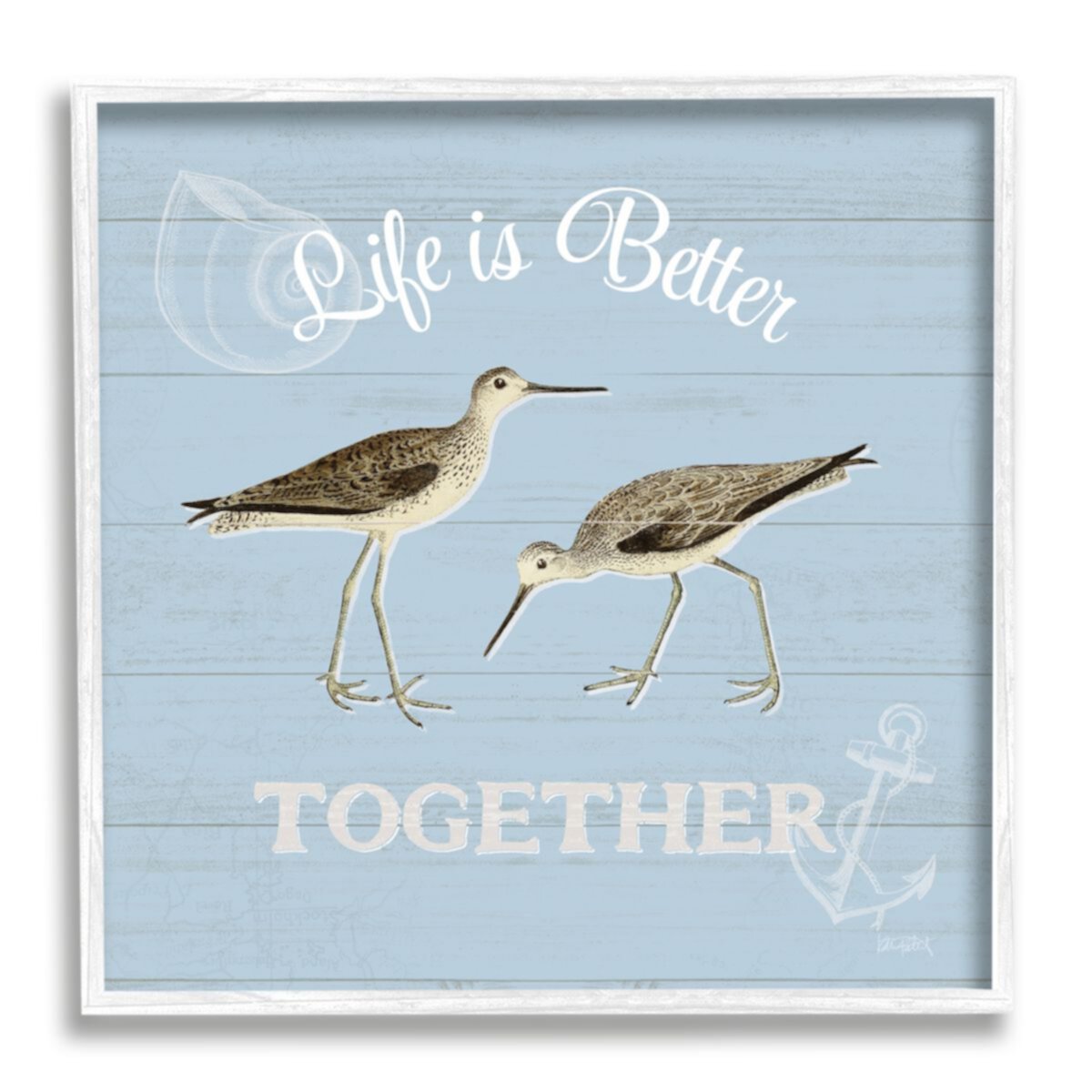 Stupell Home Decor Better Together Coastal Sandpipers Framed Wall Art Stupell Home Decor