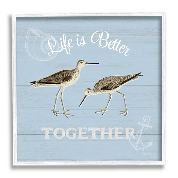 Stupell Home Decor Better Together Coastal Sandpipers Framed Wall Art Stupell Home Decor