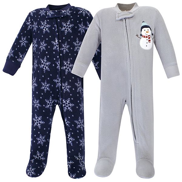 Унисекс Детские пижамы Hudson Baby Baby Fleece Zipper Sleep and Play 2pk Hudson Baby