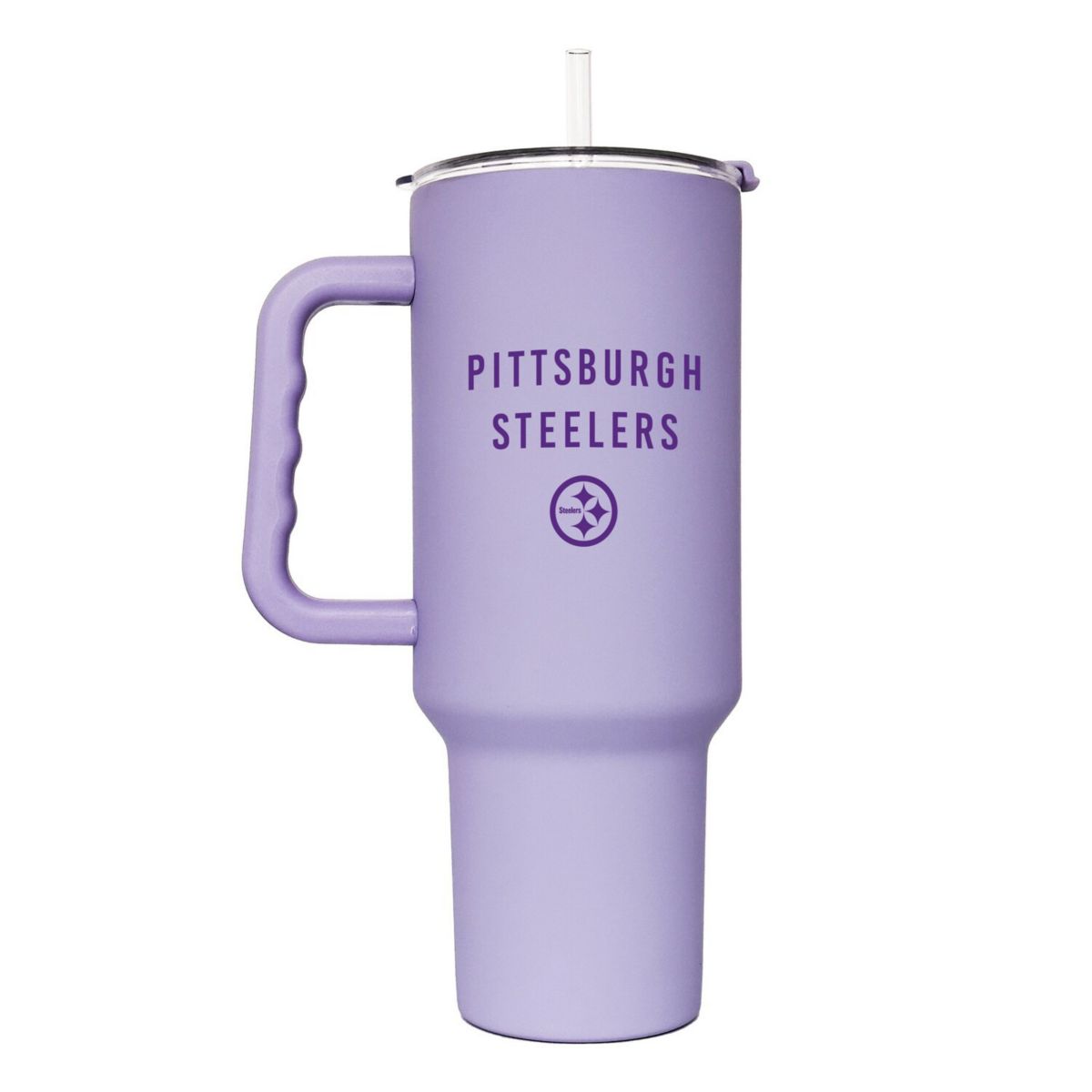 Pittsburgh Steelers 40oz. Lavender Soft Touch Tumbler Logo Brand