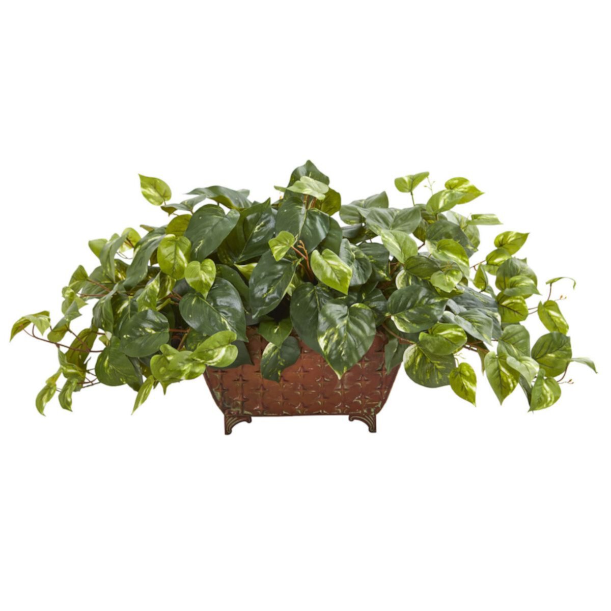 nearly natural Pothos Artificial Plant in Metal Planter NEARLY NATURAL