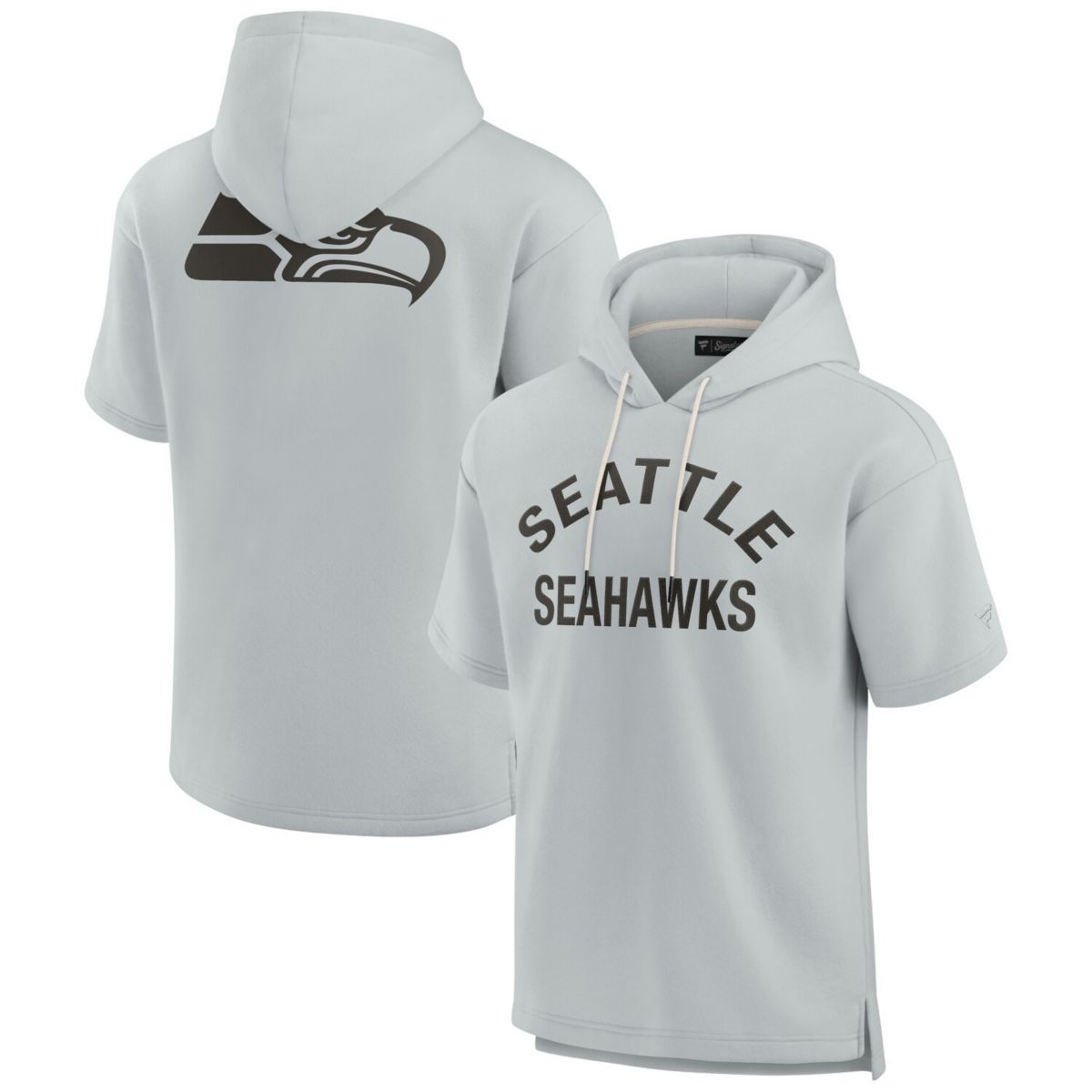 Unisex Fanatics Signature Gray Seattle Seahawks Elements Super Soft Fleece Short Sleeve Pullover Hoodie Fanatics Signature