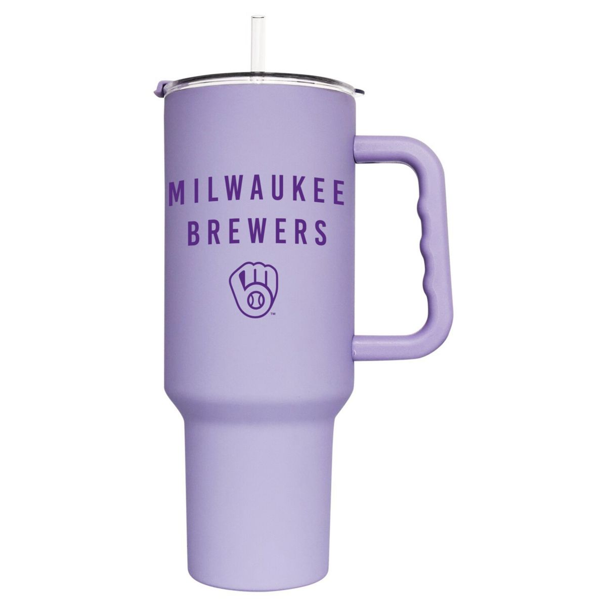 Milwaukee Brewers 40oz. Lavender Soft Touch Tumbler Logo Brand
