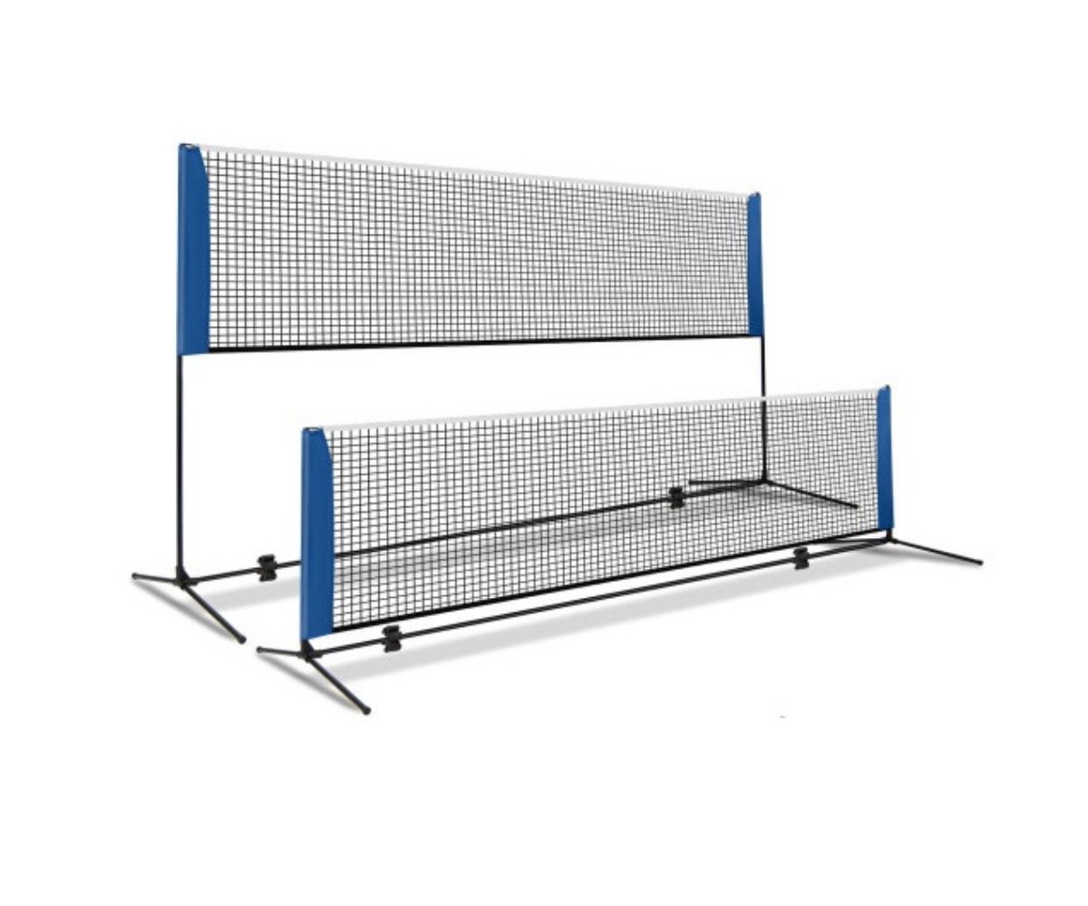 Adjustable Badminton Racket Set with Portable Carry Bag-10 Feet Slickblue