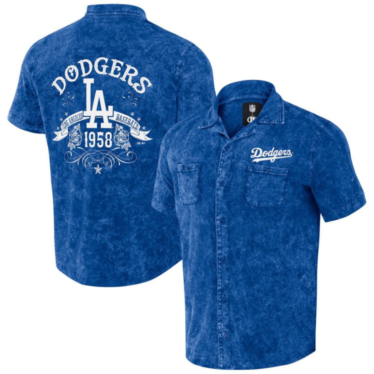 Men's Darius Rucker Collection by Fanatics  Royal Los Angeles Dodgers Denim Team Color Button-Up Shirt Darius Rucker Collection by Fanatics
