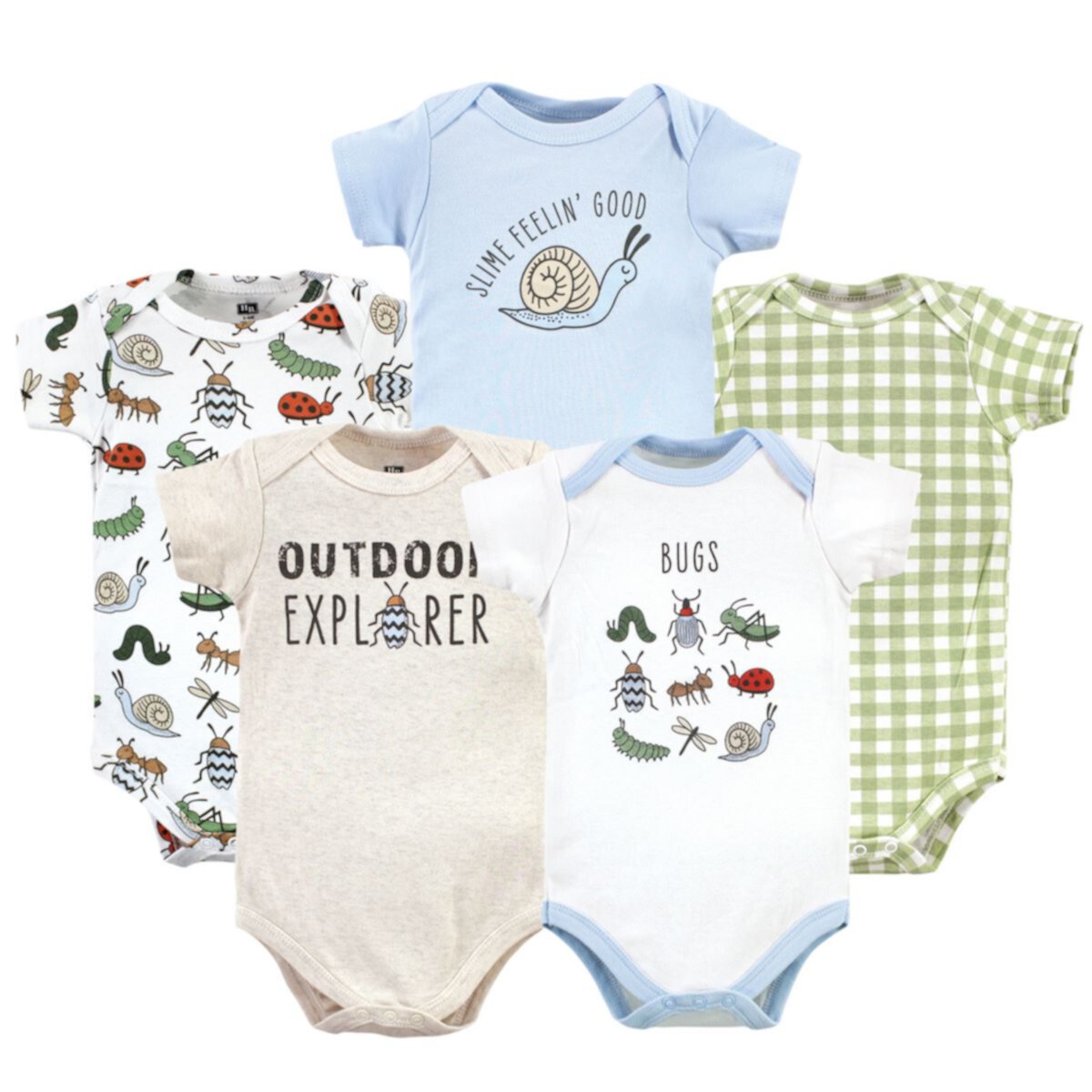 Унисекс Детские боди Hudson Baby Bugs 5-Pack Hudson Baby