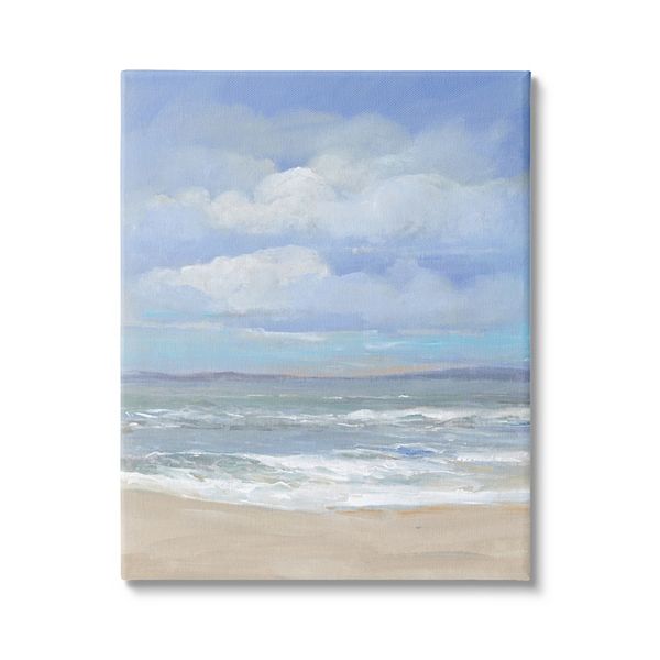 Stupell Home Decor Cloudy Ocean Bay Shoreline Canvas Wall Art Stupell Home Decor