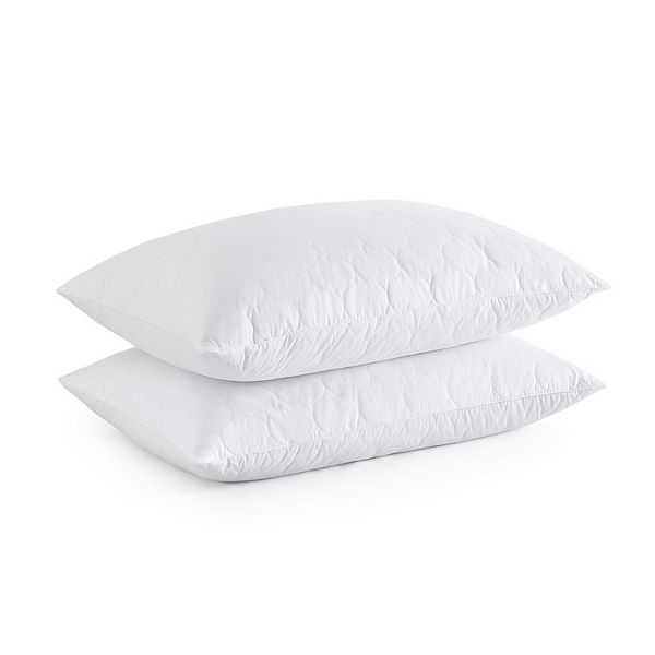 Unikome 2 Pack Teardrop Quilted Goose Feather Down Bed Pillows UNIKOME