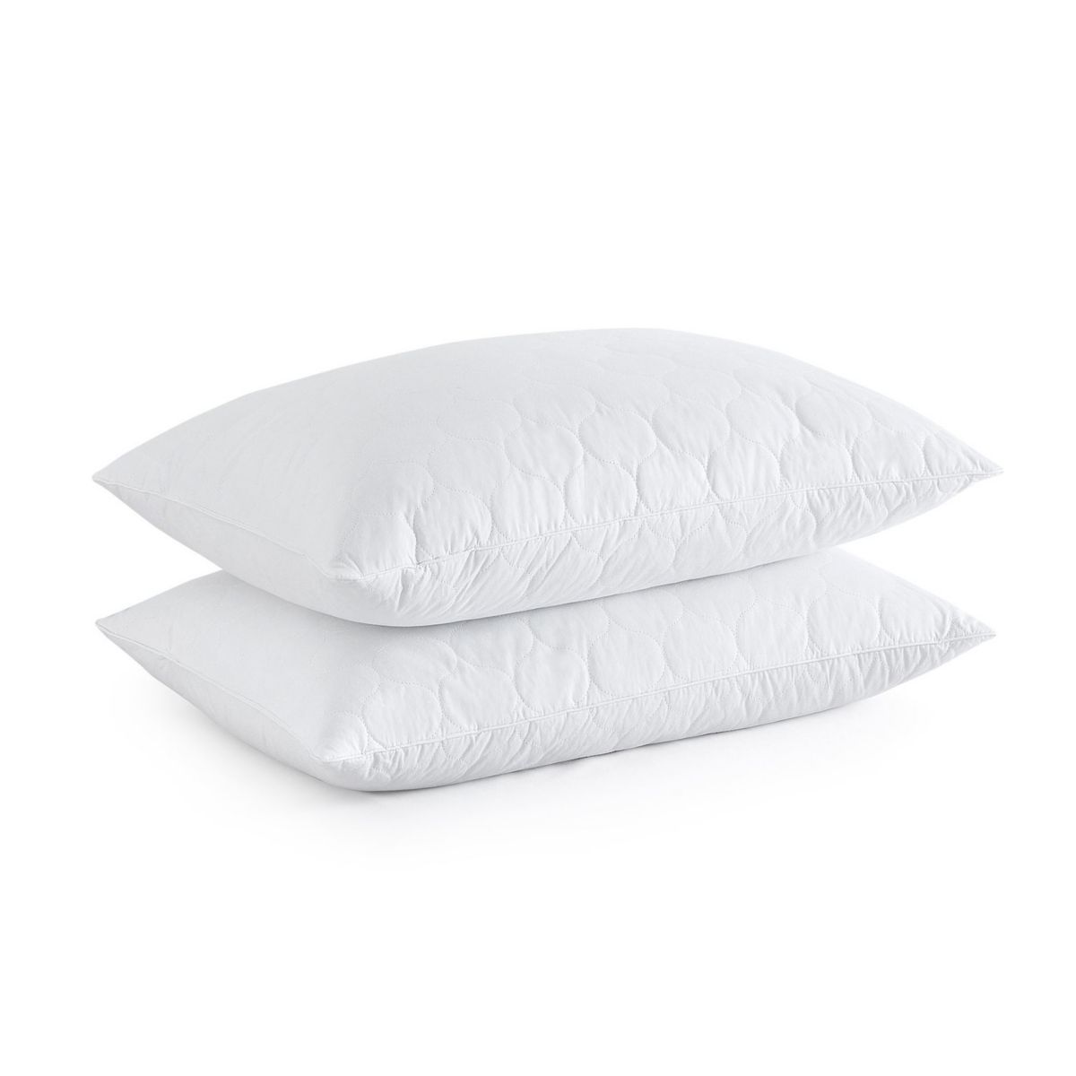 Unikome 2 Pack Teardrop Quilted Goose Feather Down Bed Pillows UNIKOME