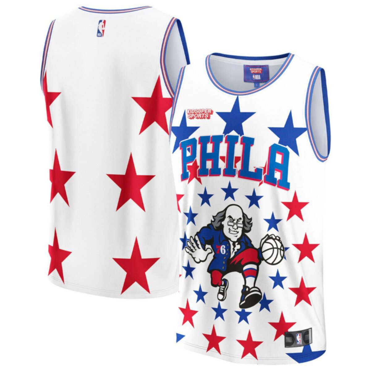 Unisex NBA & KidSuper Studios by Fanatics White Philadelphia 76ers Hometown Jersey NBA x KidSuper