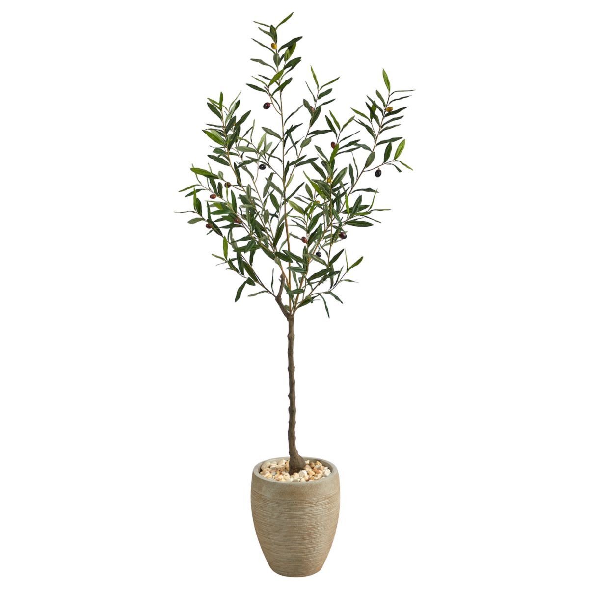 nearly natural 5.5-ft. Olive Artificial Tree in Sand Colored Planter NEARLY NATURAL