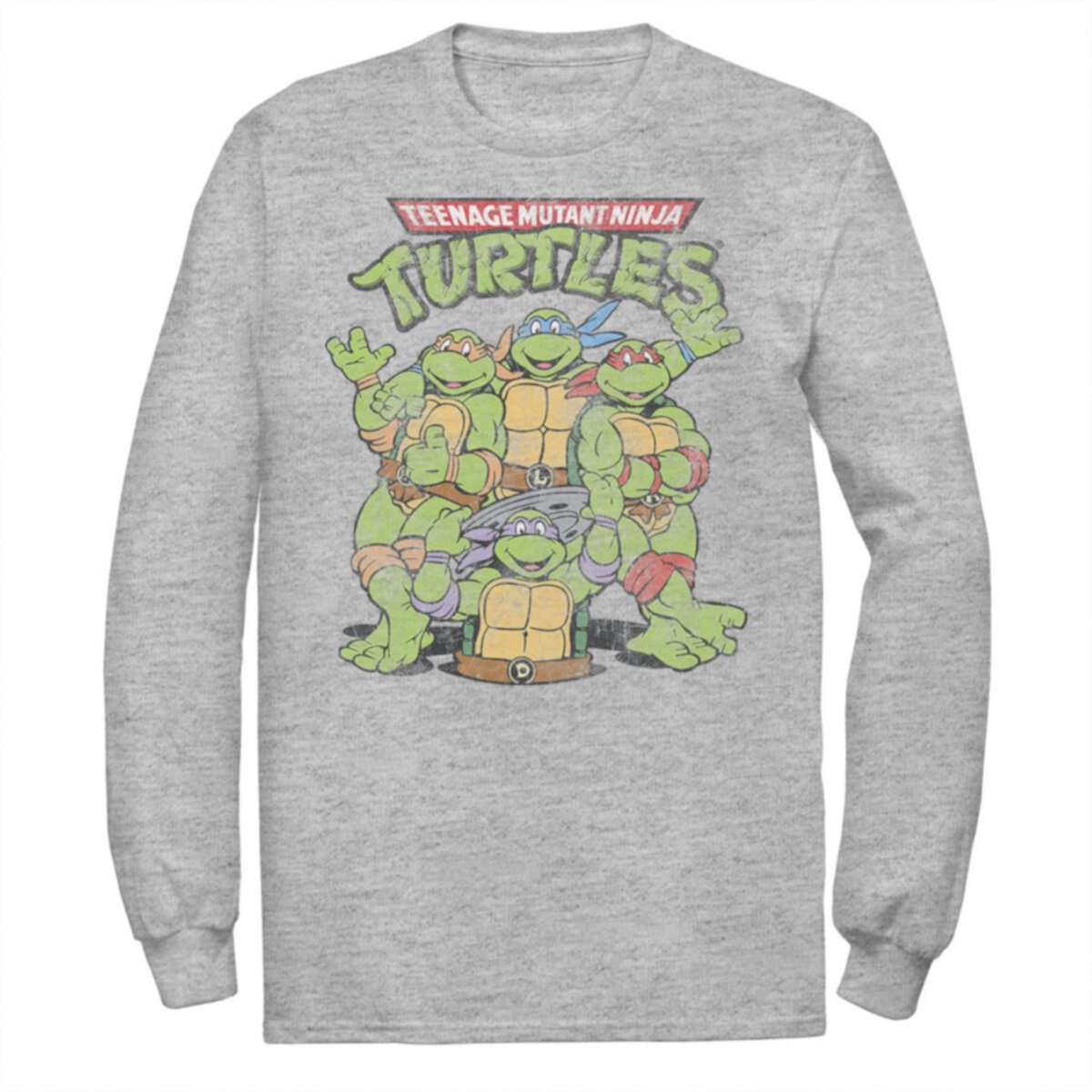 Big & Tall Nickelodeon Teenage Mutant Ninja Turtles Group Pose Long Sleeve Nickelodeon
