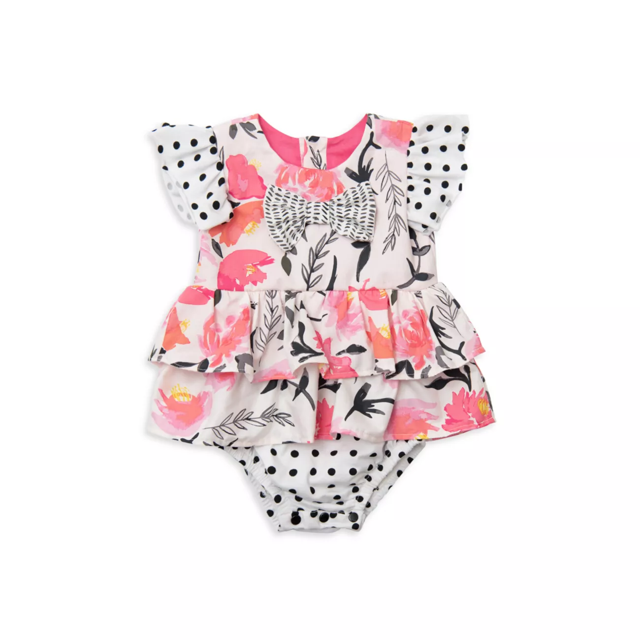 Baby Girl's Pretty In Pink Cotton Dress &amp; Bloomers Set Haute Baby