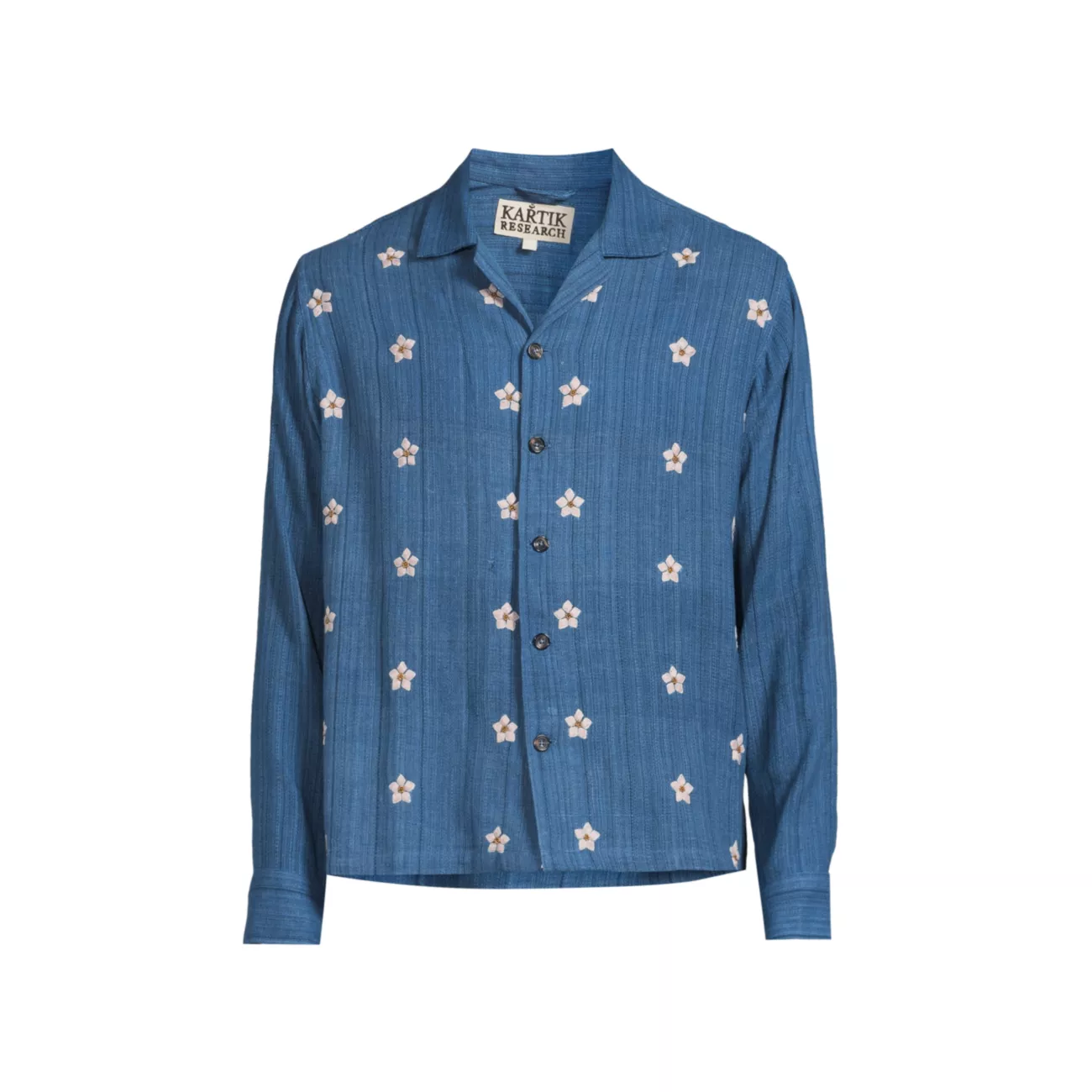 Floral-Embroidered Cotton Camp Shirt Kartik Research