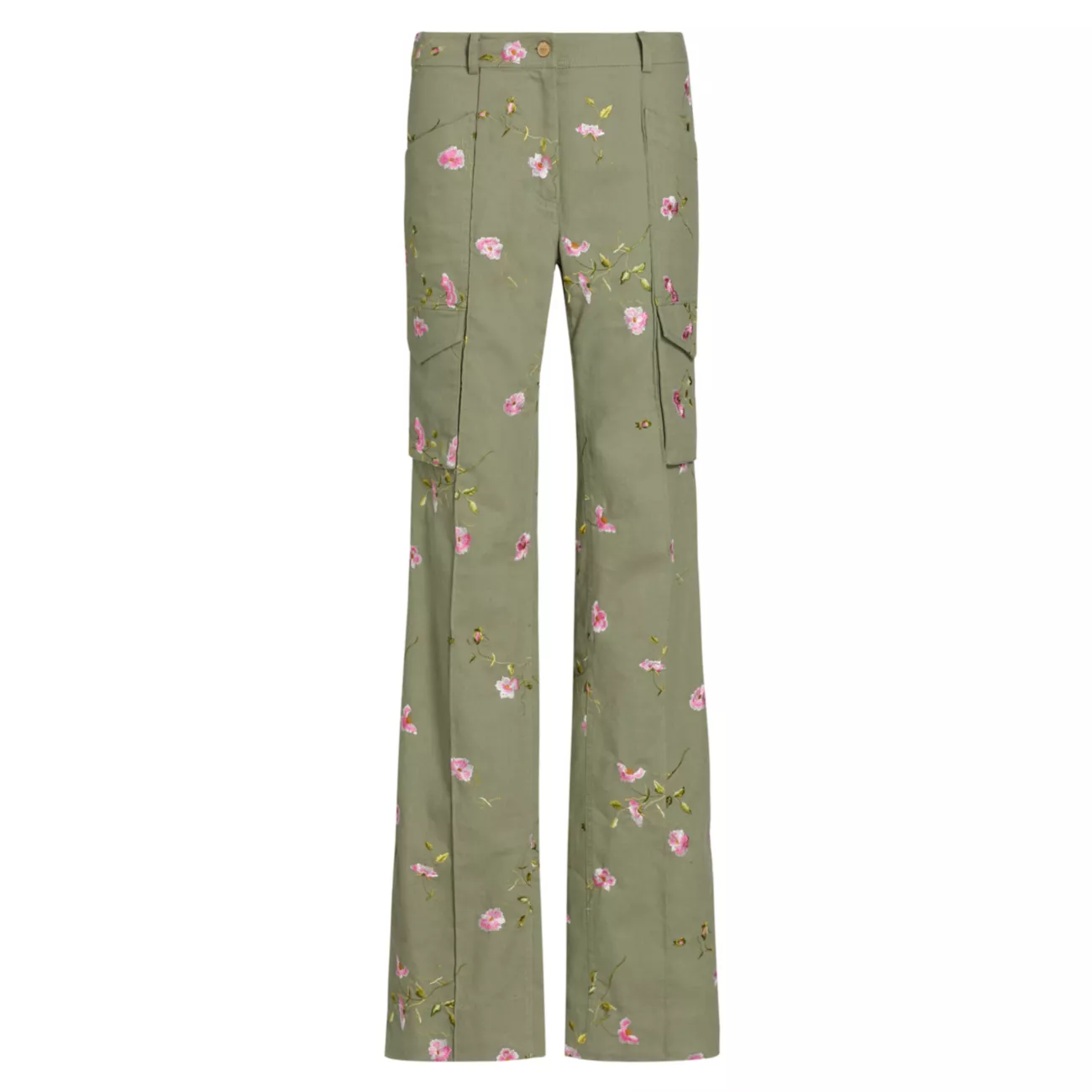 Atworth Embroidered Floral Cargo Pants LOVESHACKFANCY