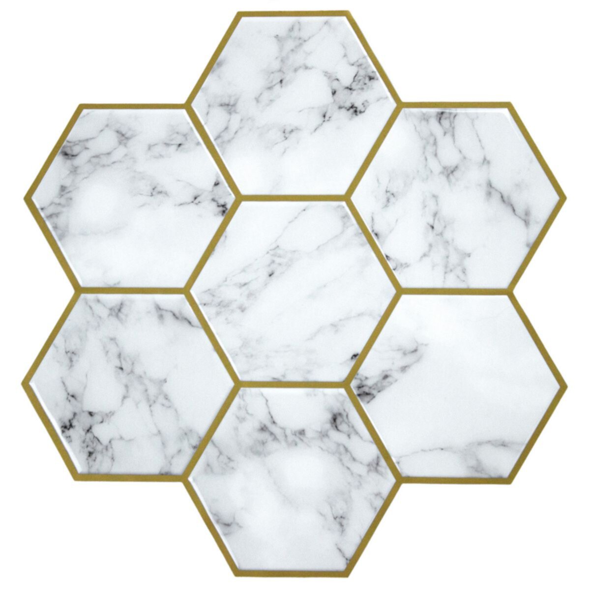 RoomMates Faux Marble Hexagon Stick Tile Wall Decal 4-piece Set RoomMates