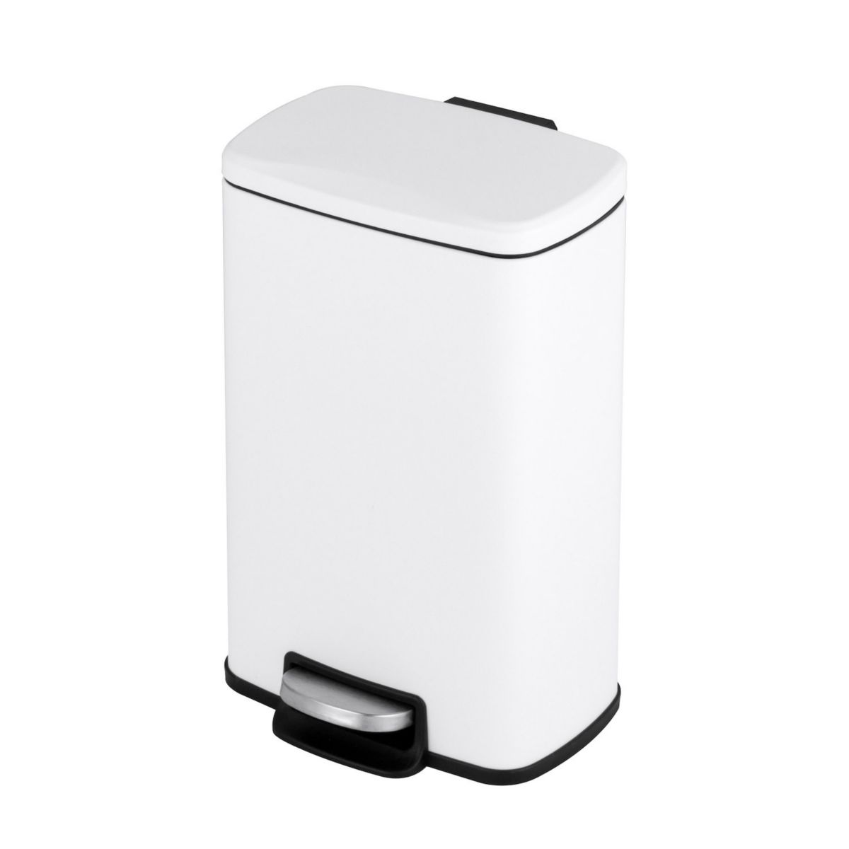 8 Gal./30 Liter Rectangular Matt White step-on Trash Can for kitchen Mega Casa