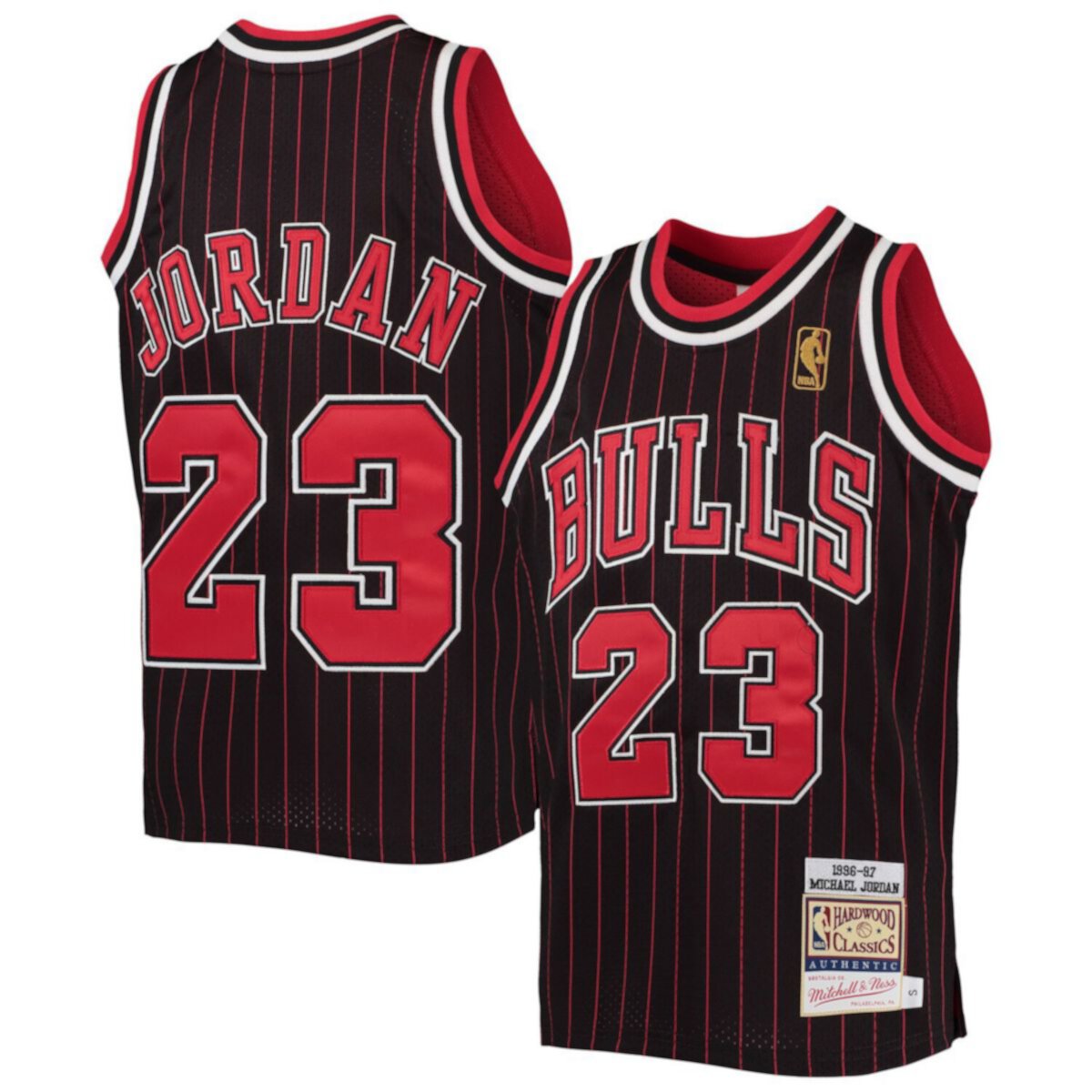 Youth Mitchell & Ness Michael Jordan Black/Red Chicago Bulls 1996-97 Hardwood Classics Authentic Jersey Unbranded