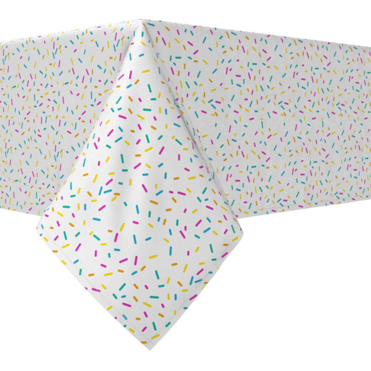 Rectangular Tablecloth, 100% Cotton, 60x84&#34;, Sprinkles on White Fabric Textile Products