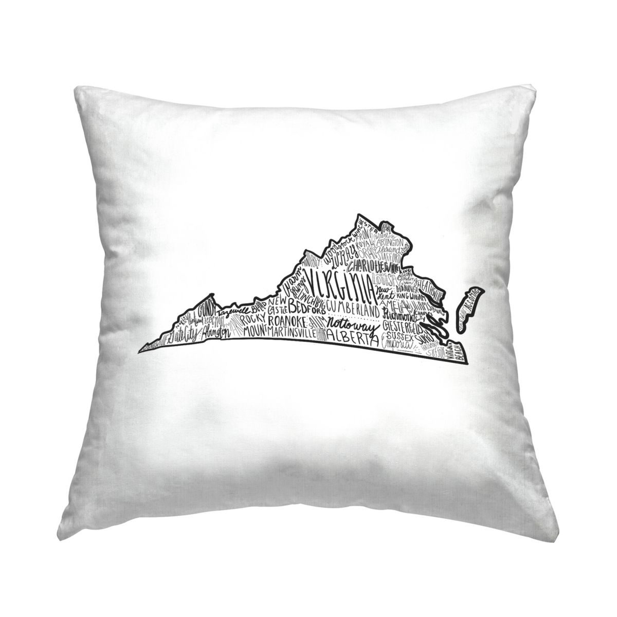 Stupell Home Decor Virginia State Shape & Cities Map Throw Pillow Stupell Home Decor