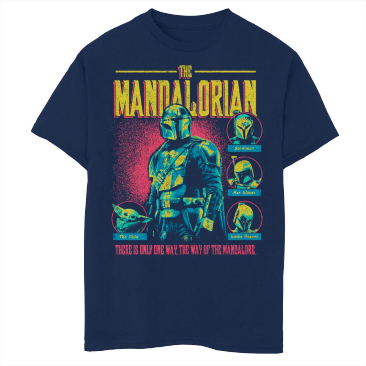 Boys Husky Star Wars The Mandalorian Group Shot One Way Only Graphic Tee Star Wars